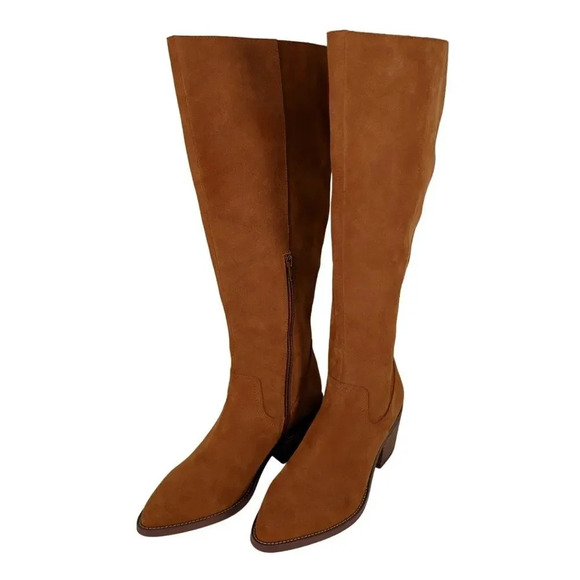 DV by Dolce Vita Orphie Cognac Suede Leather Pointed-Toe Knee-High Boots Size 6 - Picture 1 of 11